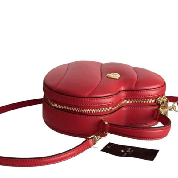 NWT NEW Kate Spade ♠️ Love Shack Quilted 3D Heart Crossbody Bag purse Ruby Red